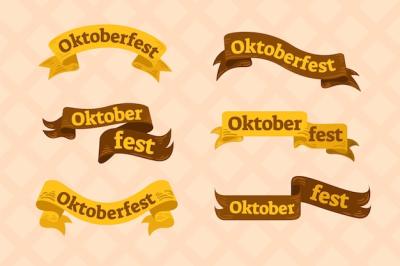 Oktoberfest Hand-Drawn Ribbons Collection – Free Download