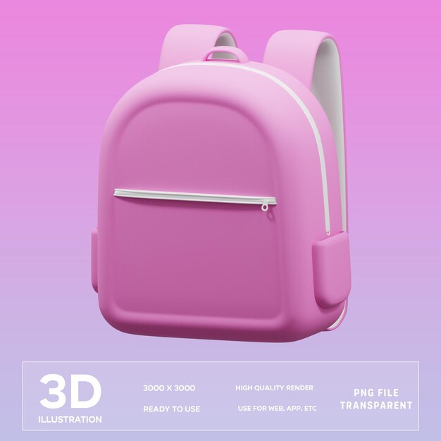 3D Illustration of a PSD School Backpack – Free Download