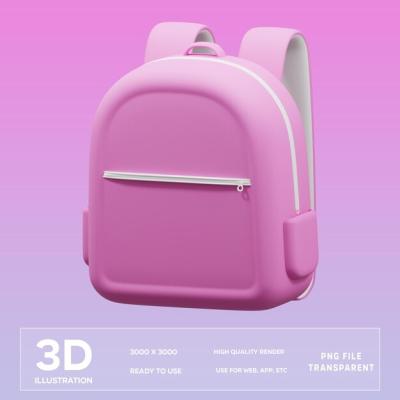 3D Illustration of a PSD School Backpack – Free Download