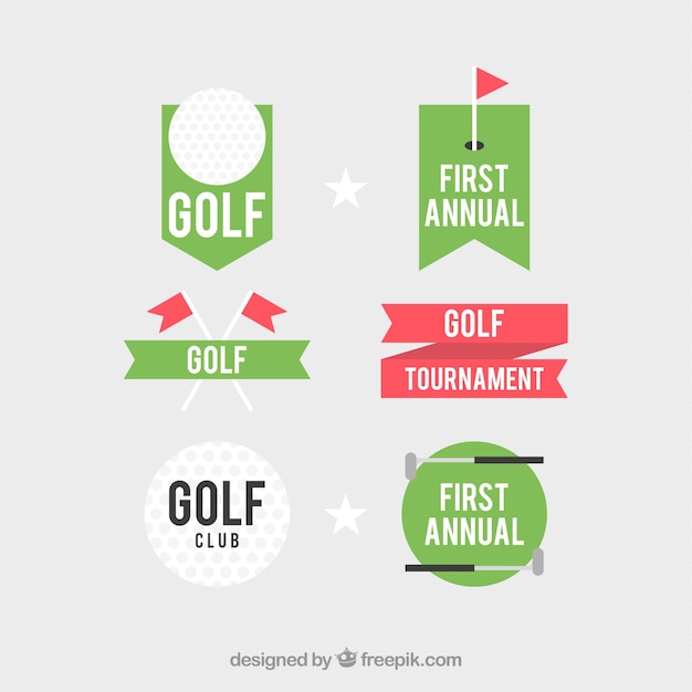 Golf Labels in Flat Style – Free to Download