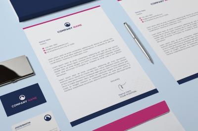 Business Stationery Mockup Design: Business Card, Envelope, and Letterhead – Free Download