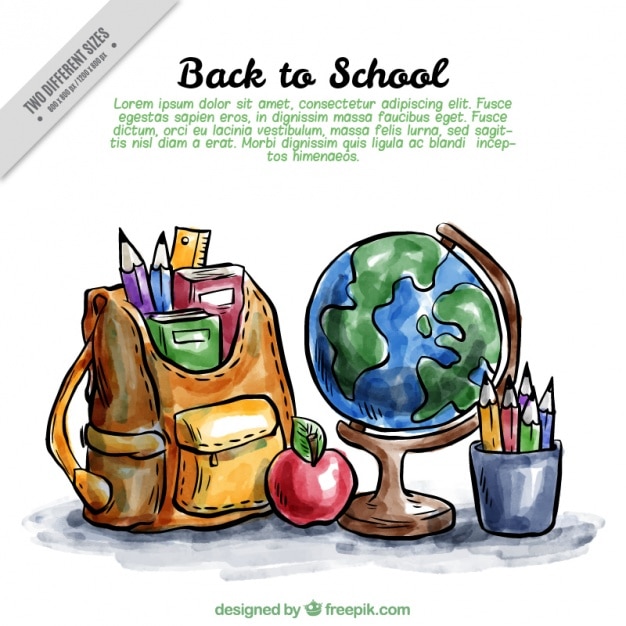 Watercolor Materials Back to School Background – Free Stock Photo for Download