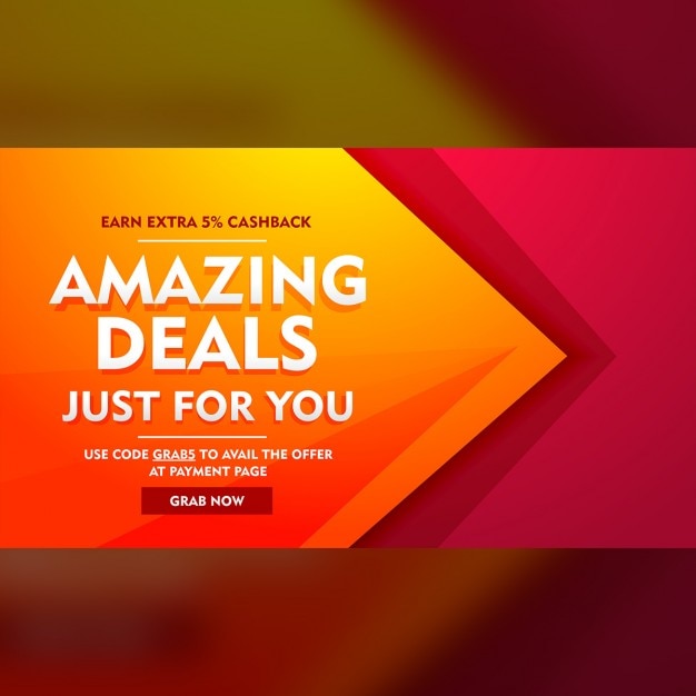 Voucher Featuring Vibrant Yellow and Red Geometric Shapes – Free Download