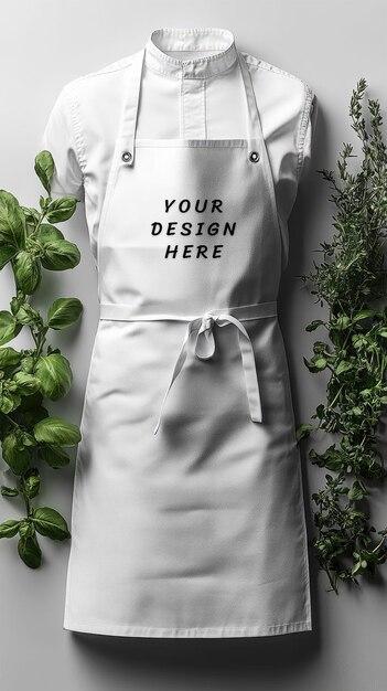 White Apron Mockup for Creative Projects – Free Download