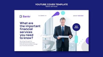 Flat Design Bank Services YouTube Cover – Free to Download