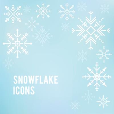 Cute Snowflake Icons – Free Stock Photo for Download