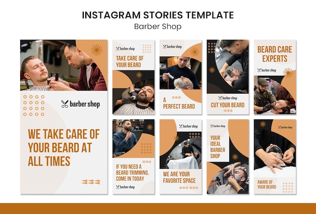 Barber Shop Instagram Stories Template Design – Free Download