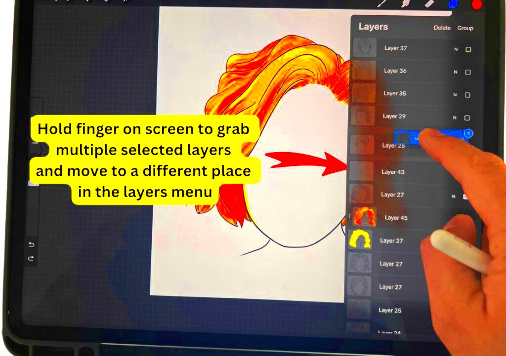 How to Select Multiple Layers in Procreate  Artsydee  Drawing 