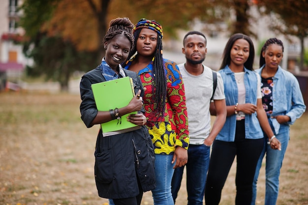 Group of Five African College Students Together on University Campus – Free Stock Photo for Download