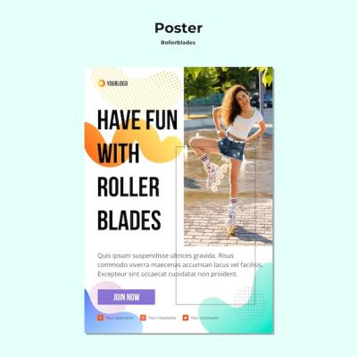 Rollerblades Concept Poster Template – Free Download