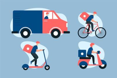 Delivery Service Illustration with Masks – Free Download