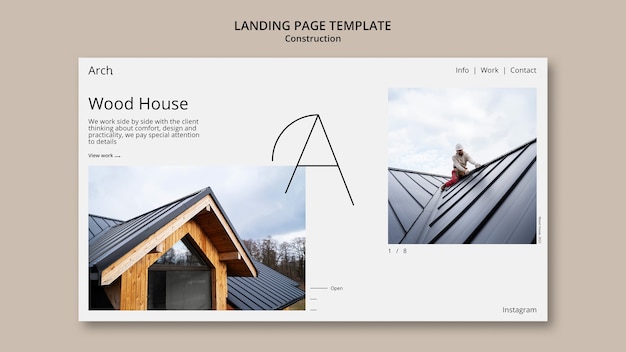 Minimalist Construction Project Landing Page – Free Download