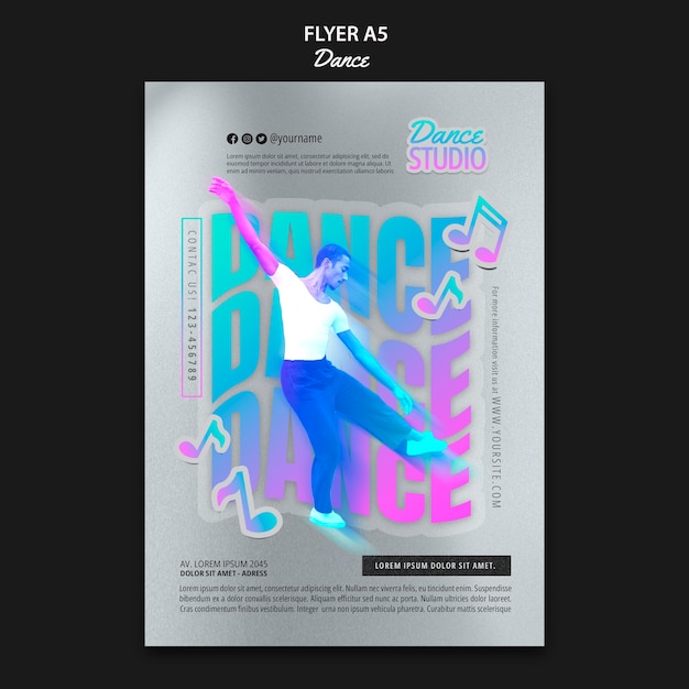 Creative Dance Poster Template Design for Free Download