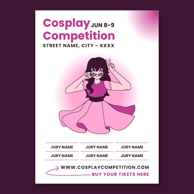 Gradient Cosplay Competition Event Poster – Free Download