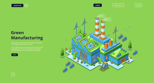 Green Manufacturing Landing Page – Free Download