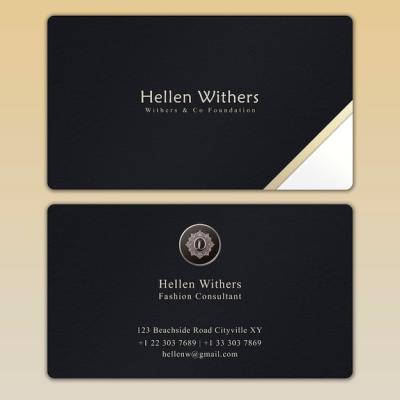 Elegant Modern Business Card Template in Gold – Free Download