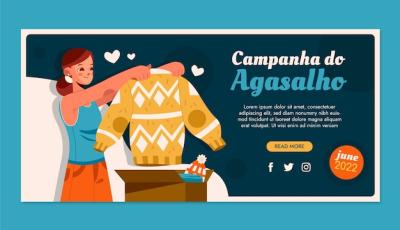 Horizontal Banner Template for Flat Campanha do Agasalho – Free Download