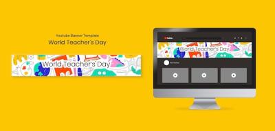 World Teachers’ Day YouTube Banner Template – Free Download