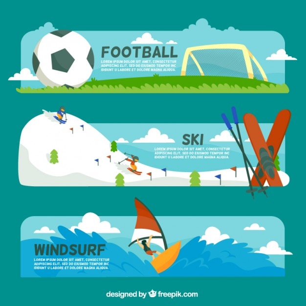 Dynamic Sports Banners Set – Download Free Stock Photos