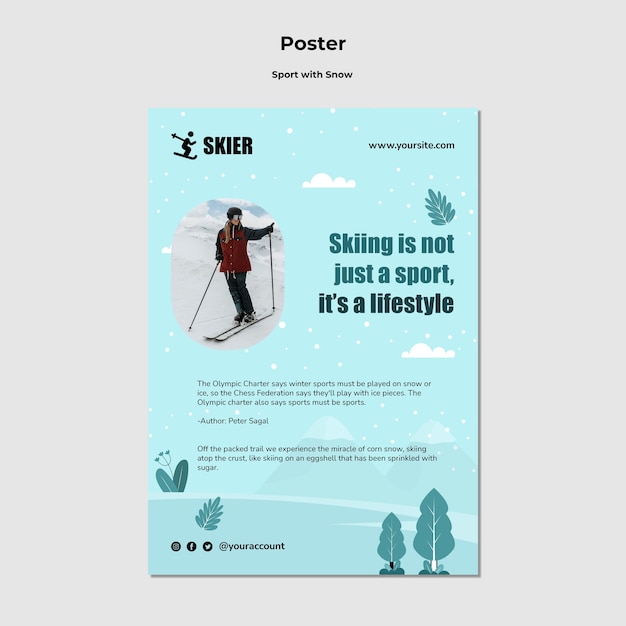 Sports with Snow Poster Design Template – Free to Download