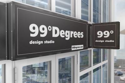 Building Facade Signboards Mockup – Free Download