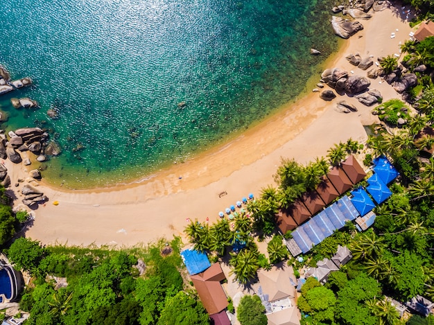 Aerial View of Tropical Beach and Sea on Koh Samui Island – Free Download