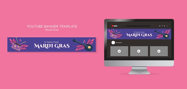 Mardi Gras Celebration YouTube Banner – Free Download, Download Free Stock Photo