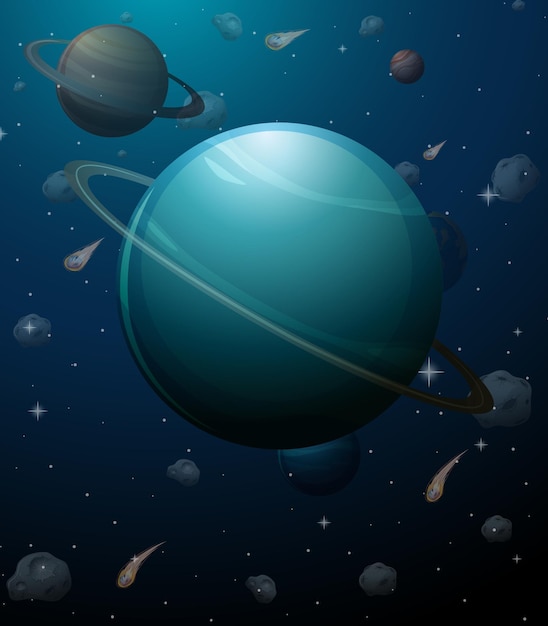 Uranus Planet in Space Background – Free Stock Photo for Download