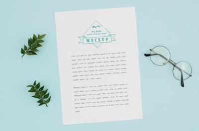 Botanical Mock-Up of Leaves and Glasses – Free Download