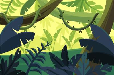 Organic Flat Jungle Background – Free Download