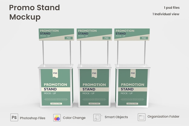 3D Promo Stand Mockup – Premium PSD for Free Download