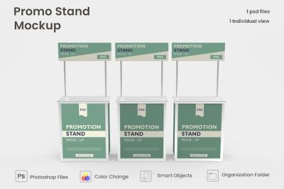 3D Promo Stand Mockup – Premium PSD for Free Download