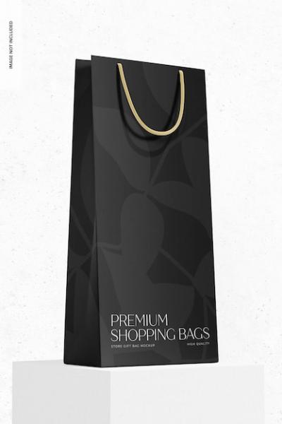 Store Gift Bag Mockup – Left View for Free Download