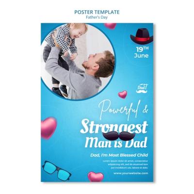 Vertical Poster Template for Father’s Day Celebration – Free Download