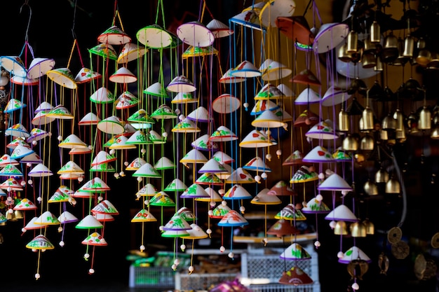 Colorful Souvenirs with Bells in Hoi An Old Town, Vietnam – Free Download