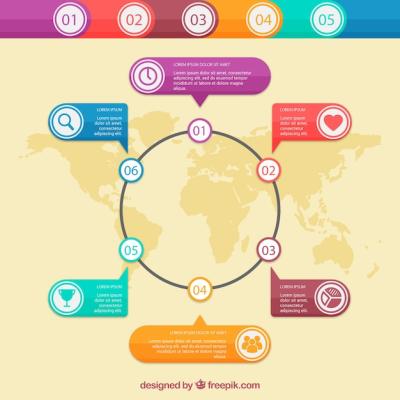 World Map Infographic – Free Download, Download Free Stock Photo