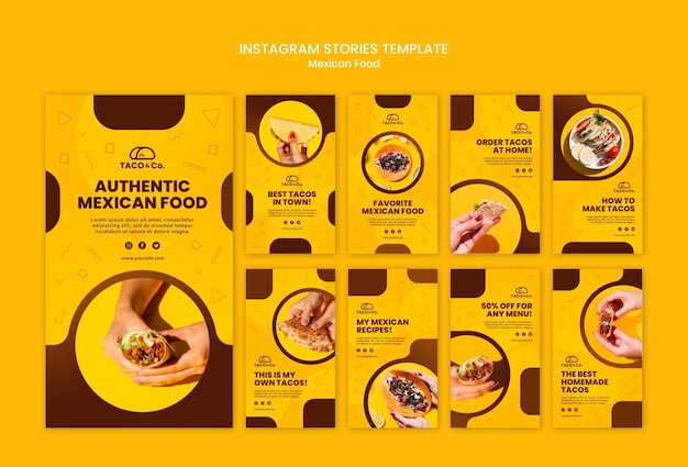 Mexican Food Restaurant Instagram Stories Collection – Free Download