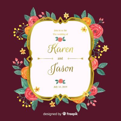 Wedding Invitation Card Vector Template – Free Download