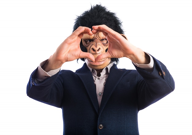 Monkey Man Forming a Heart with His Hands – Free Stock Photo for Download