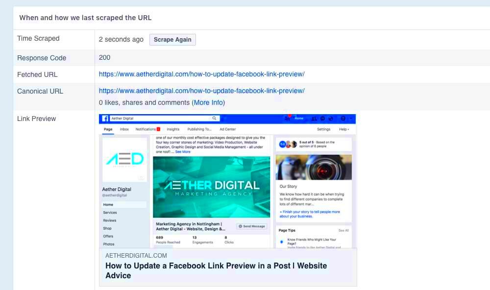 How to Update a Facebook Link Preview  Aether Digital