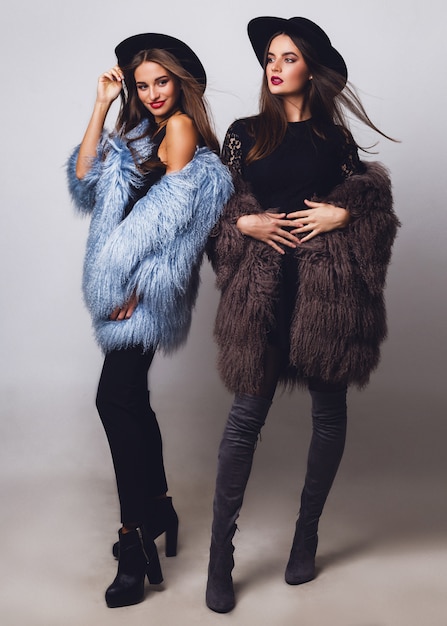 Glamorous Women in Fur Coats – Free Stock Photo, Download for Free