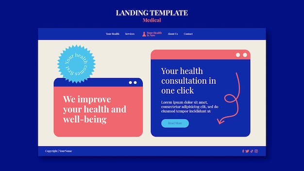 Minimalist Medical Landing Page Template Design – Free Download