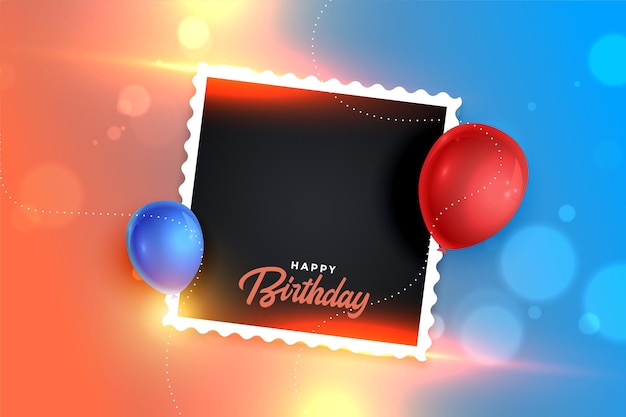 Beautiful Birthday Photo Frame Banner with Balloons – Free to Download