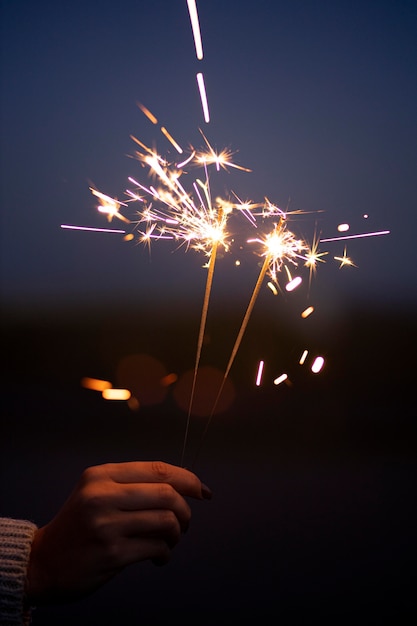 Festive Sparkler in Hand – Free Download