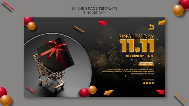 Singles Day Banner Page Template – Download Free Stock Photo