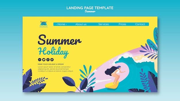 Summer Concept Landing Page Template – Download Free Stock Photo