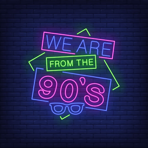 90s Neon Lettering and Retro Glasses – Free Download, Free Stock Photo