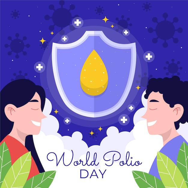 Hand Drawn Flat Illustration for World Polio Day – Free Download