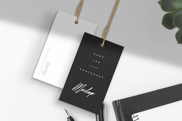 Black and White Tag Mockup PSD Template – Free Download