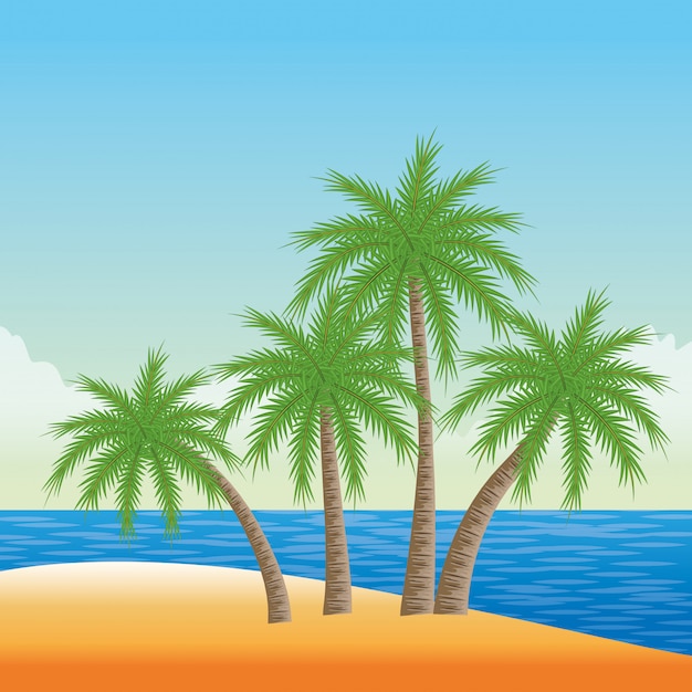 Cartoon Summer Beach and Vacation Vector Templates – Free Download